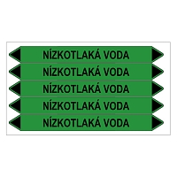 Značení potrubí, nízkotlaká voda,5 ks, 150 × 12 mm